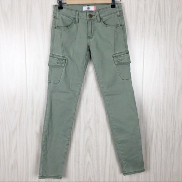 CAbi Pants - CAbi | Green Celadon Skinny Cargo Pants Size 0